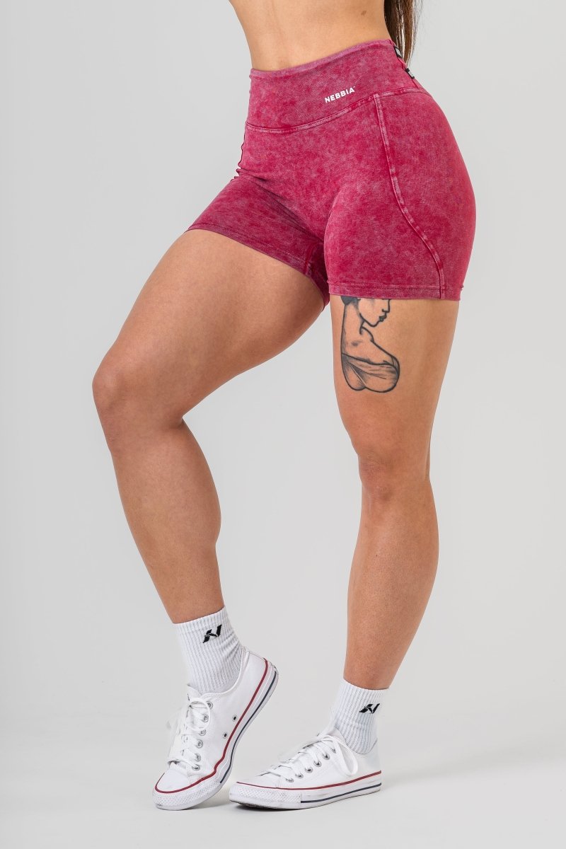 Washed High Waisted Leggings Shorts HERITAGE 780 - NEBBIA - MOON Fitness