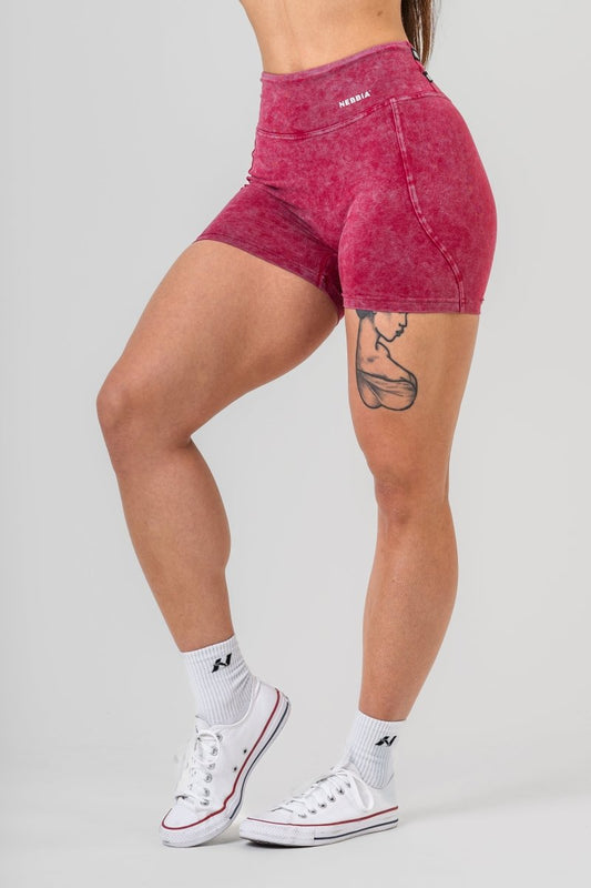 Washed High Waisted Leggings Shorts HERITAGE 780 - NEBBIA - MOON Fitness