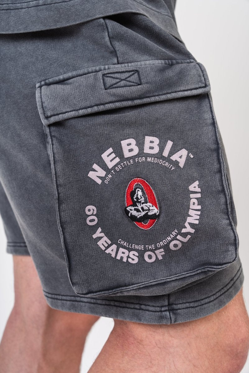 Washed Loose Fit Cargo Shorts LEGACY 787 - NEBBIA - MOON Fitness