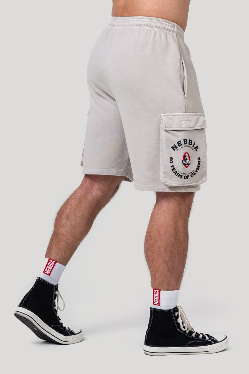 Washed Loose Fit Cargo Shorts LEGACY 787 - NEBBIA - MOON Fitness