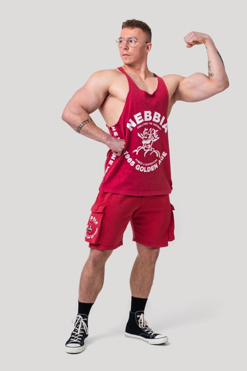Washed Muscle Back Stringer GOLDEN AGE 791 - NEBBIA - MOON Fitness