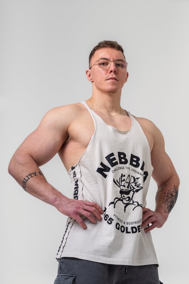 Washed Muscle Back Stringer GOLDEN AGE 791 - NEBBIA - MOON Fitness