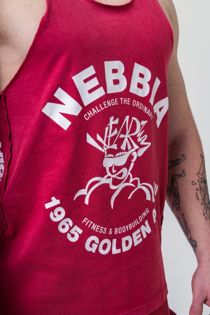 Washed Muscle Back Stringer GOLDEN AGE 791 - NEBBIA - MOON Fitness