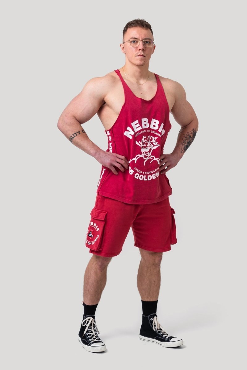 Washed Muscle Back Stringer GOLDEN AGE 791 - NEBBIA - MOON Fitness