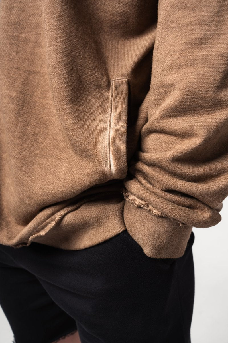 Washed - off Zip Up Hoodie GYM BRO 362 - NEBBIA - MOON Fitness