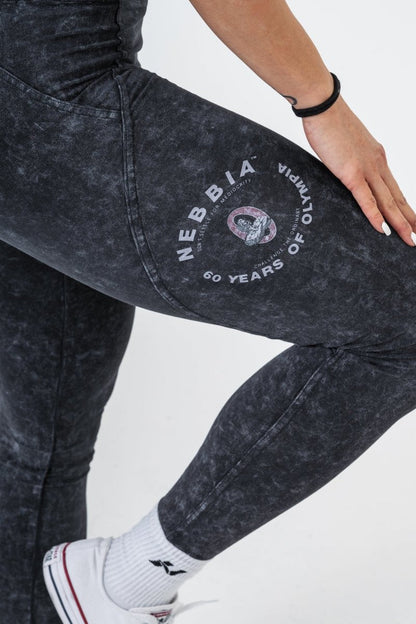 Washed High Waisted Leggings GYM WARRIOR 776 - NEBBIA - MOON Fitness