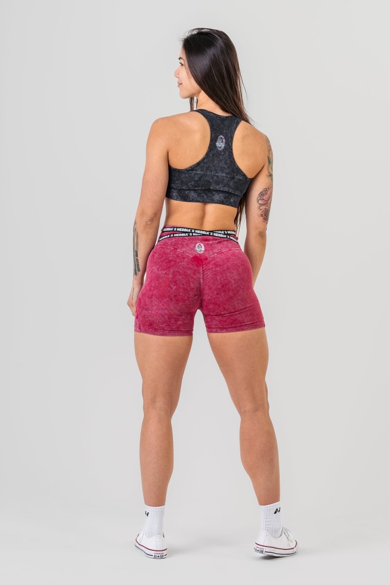 Washed High Waisted Leggings Shorts HERITAGE 780 - NEBBIA - MOON Fitness