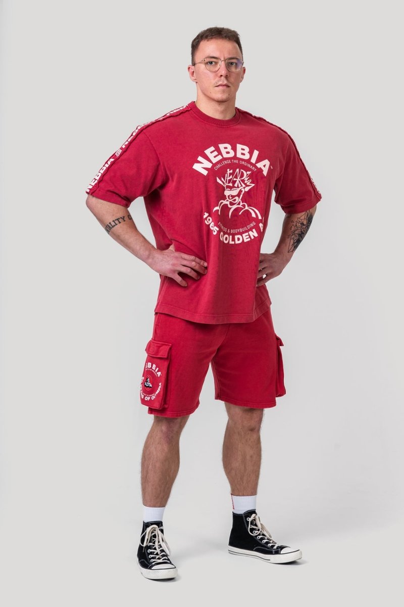 Washed Loose Fit Cargo Shorts LEGACY 787 - NEBBIA - MOON Fitness