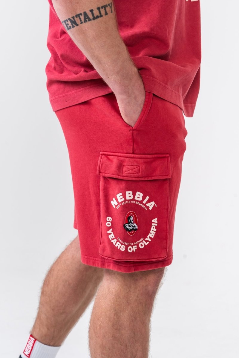 Washed Loose Fit Cargo Shorts LEGACY 787 - NEBBIA - MOON Fitness