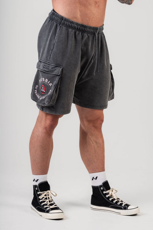 Washed Loose Fit Cargo Shorts LEGACY 787 - NEBBIA - MOON Fitness