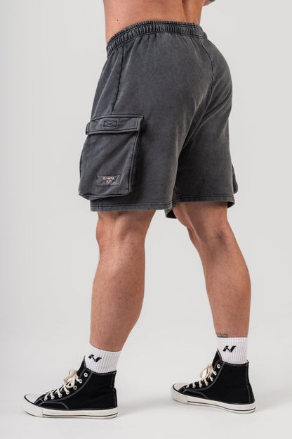 Washed Loose Fit Cargo Shorts LEGACY 787 - NEBBIA - MOON Fitness