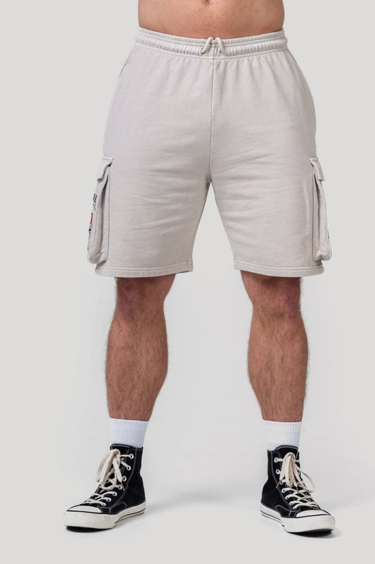 Washed Loose Fit Cargo Shorts LEGACY 787 - NEBBIA - MOON Fitness