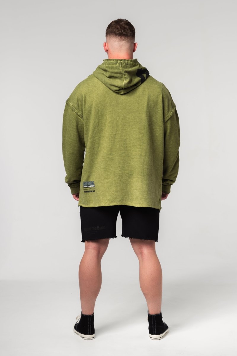 Washed - off Oversized Pullover Hoodie NO BS 371 - NEBBIA - MOON Fitness