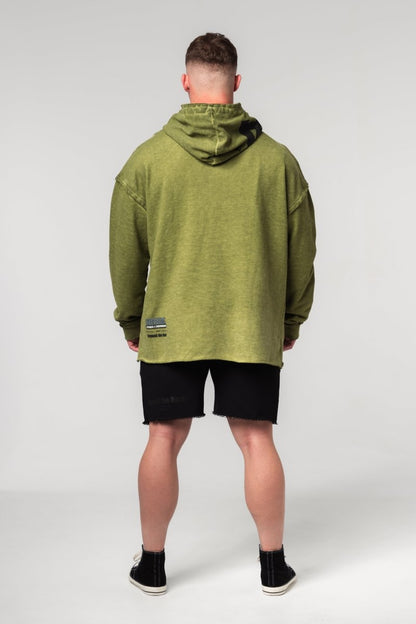 Washed - off Oversized Pullover Hoodie NO BS 371 - NEBBIA - MOON Fitness