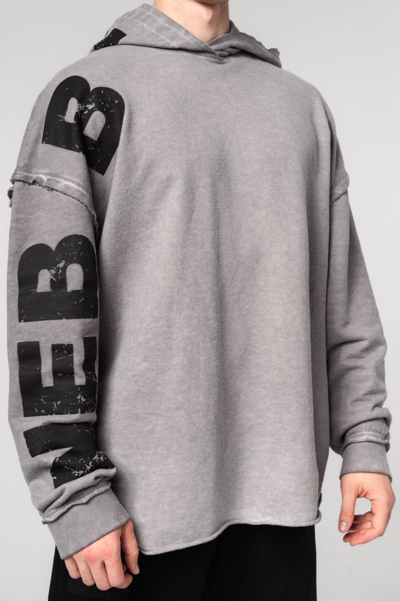 Washed - off Oversized Pullover Hoodie NO BS 371 - NEBBIA - MOON Fitness