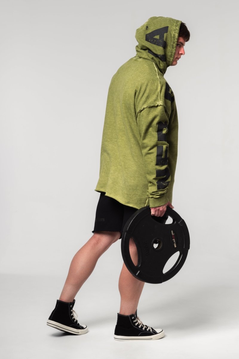 Washed - off Oversized Pullover Hoodie NO BS 371 - NEBBIA - MOON Fitness