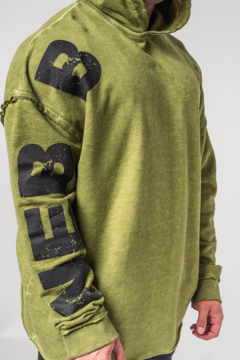 Washed - off Oversized Pullover Hoodie NO BS 371 - NEBBIA - MOON Fitness
