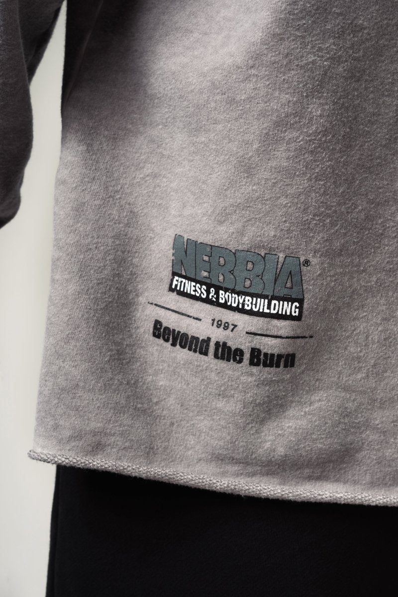 Washed - off Oversized Pullover Hoodie NO BS 371 - NEBBIA - MOON Fitness