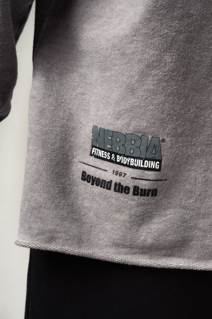 Washed - off Oversized Pullover Hoodie NO BS 371 - NEBBIA - MOON Fitness