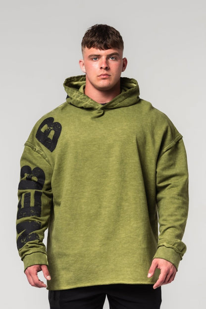 Washed - off Oversized Pullover Hoodie NO BS 371 - NEBBIA - MOON Fitness