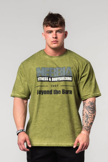 Washed - off Oversized T-shirt HERITAGE 355 - NEBBIA - MOON Fitness