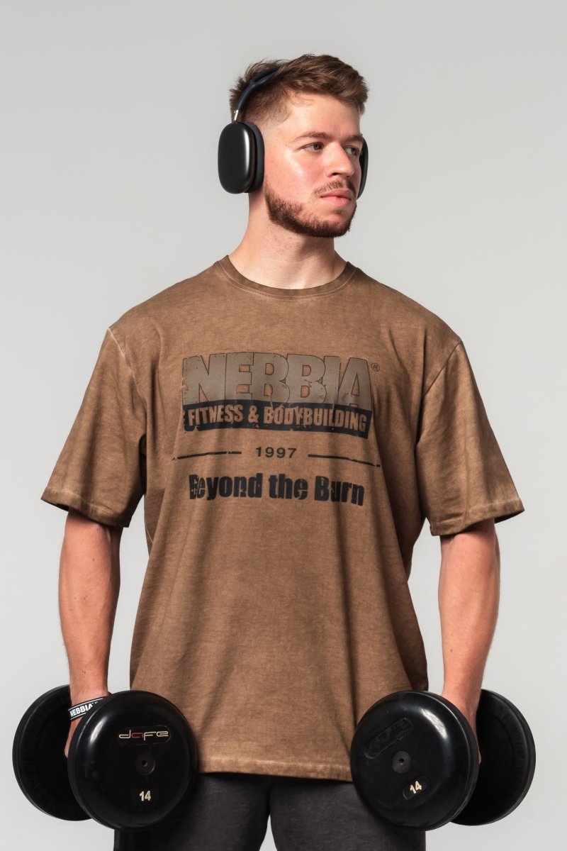 Washed - off Oversized T-shirt HERITAGE 355 - NEBBIA - MOON Fitness