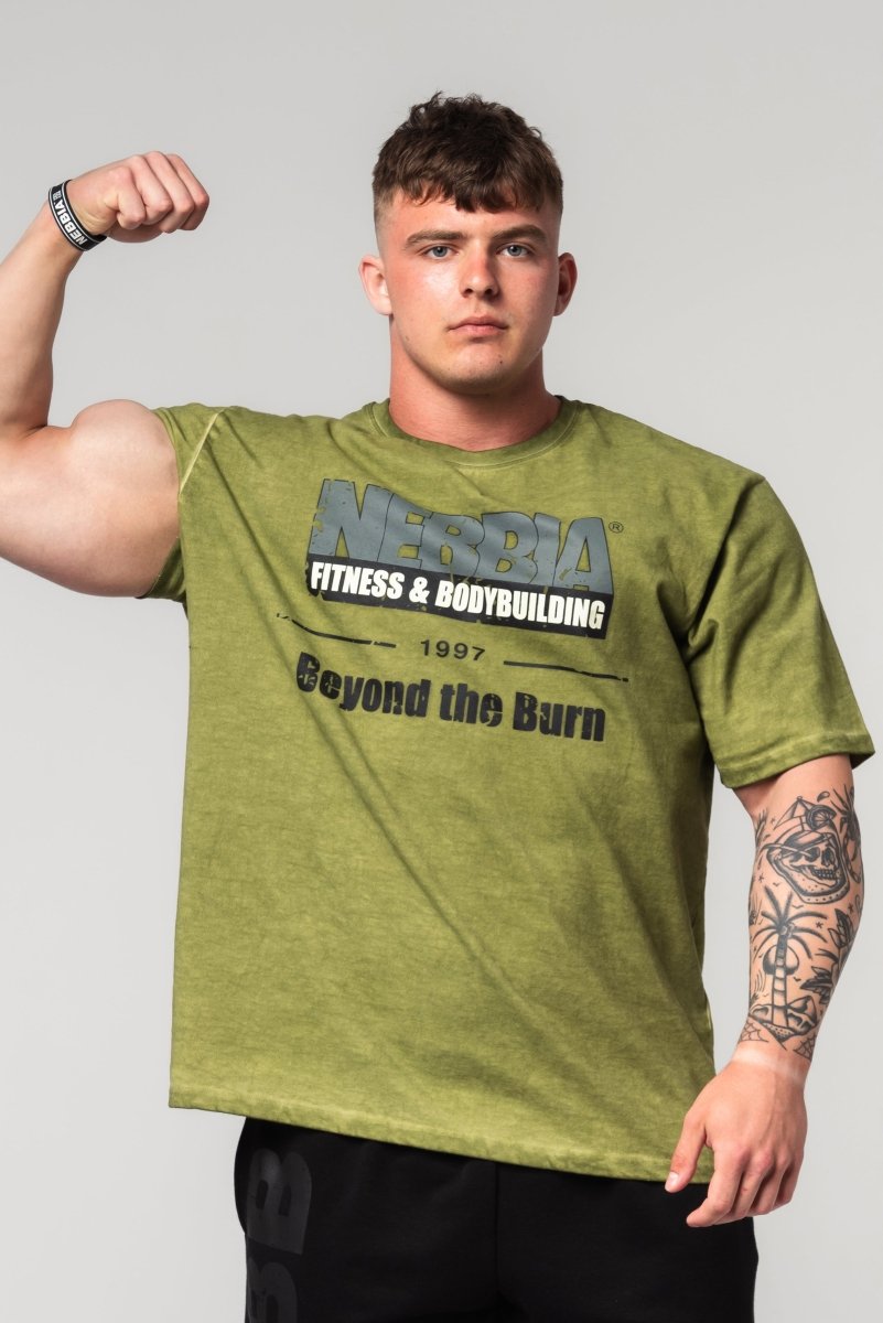 Washed - off Oversized T-shirt HERITAGE 355 - NEBBIA - MOON Fitness