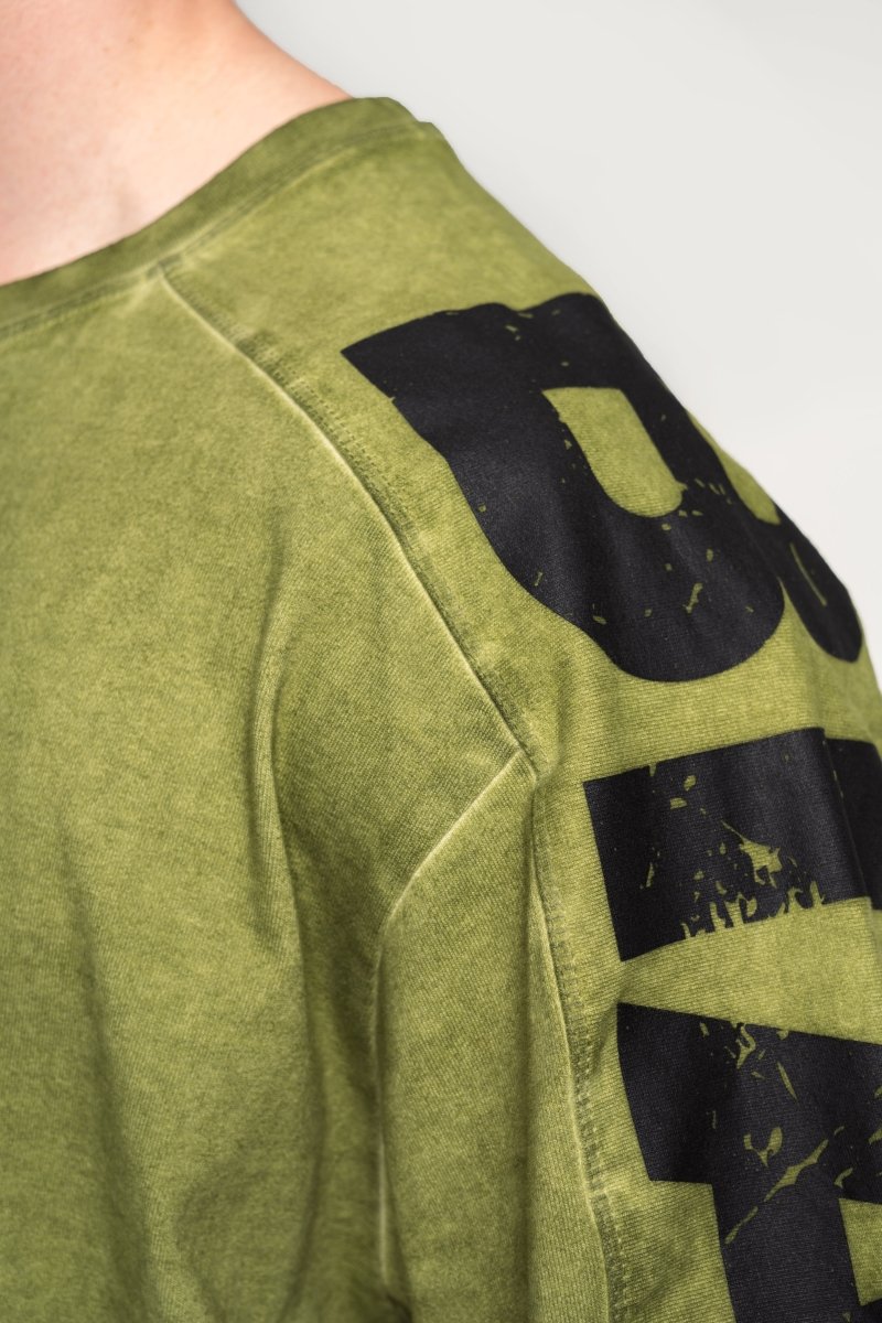 Washed - off Oversized T-shirt LIFTING CLUB 368 - NEBBIA - MOON Fitness