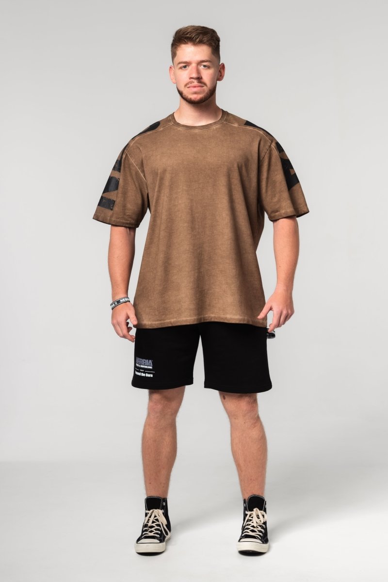 Washed - off Oversized T-shirt LIFTING CLUB 368 - NEBBIA - MOON Fitness