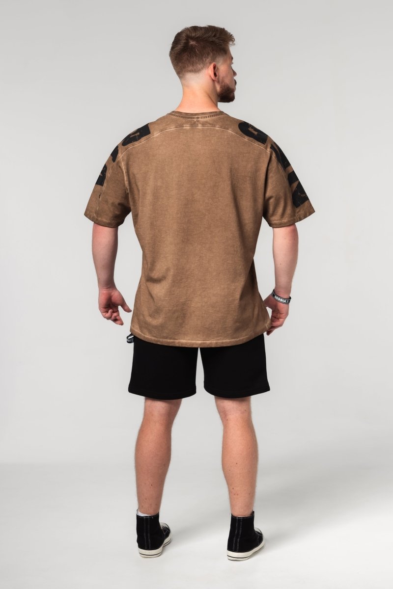 Washed - off Oversized T-shirt LIFTING CLUB 368 - NEBBIA - MOON Fitness