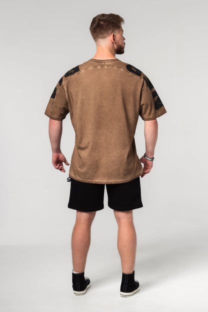 Washed - off Oversized T-shirt LIFTING CLUB 368 - NEBBIA - MOON Fitness