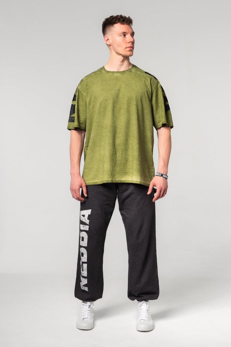 Washed - off Oversized T-shirt LIFTING CLUB 368 - NEBBIA - MOON Fitness
