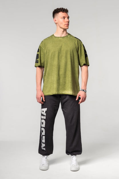 Washed - off Oversized T-shirt LIFTING CLUB 368 - NEBBIA - MOON Fitness