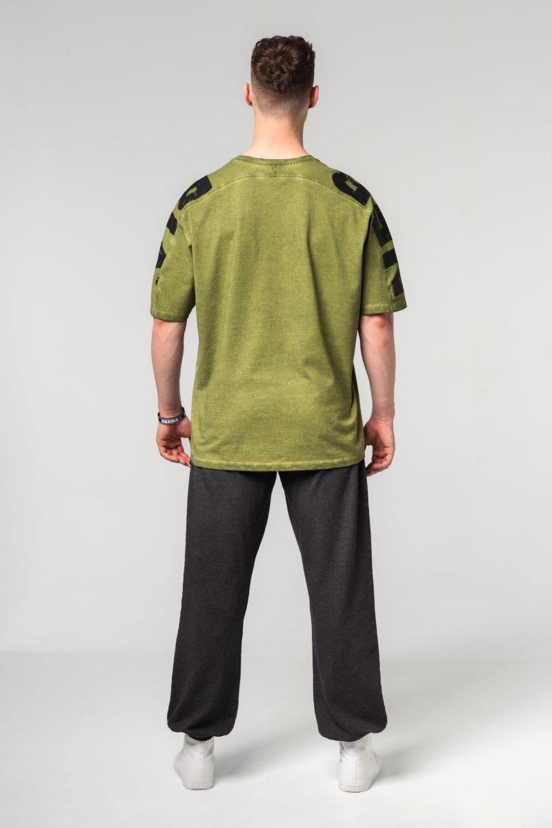 Washed - off Oversized T-shirt LIFTING CLUB 368 - NEBBIA - MOON Fitness