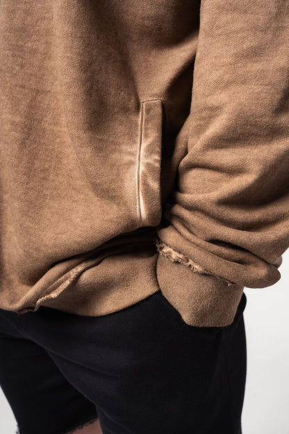 Washed - off Zip Up Hoodie GYM BRO 362 - NEBBIA - MOON Fitness