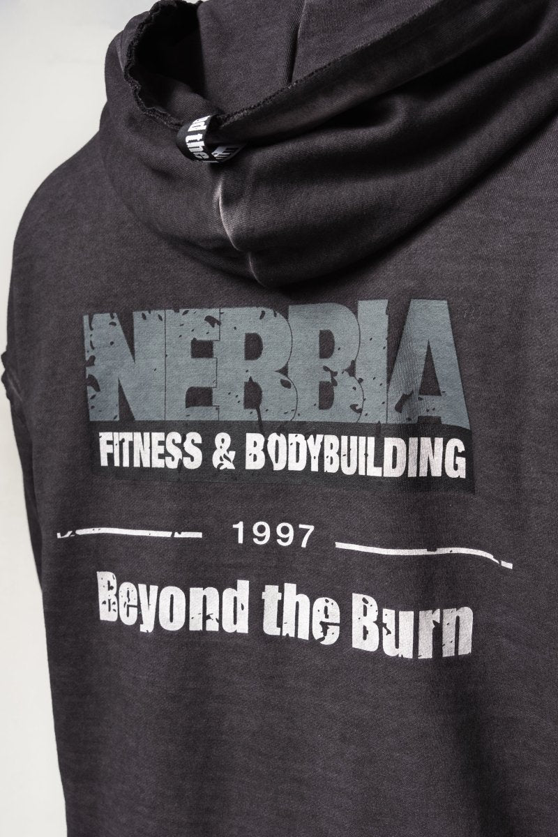Washed - off Zip Up Hoodie GYM BRO 362 - NEBBIA - MOON Fitness