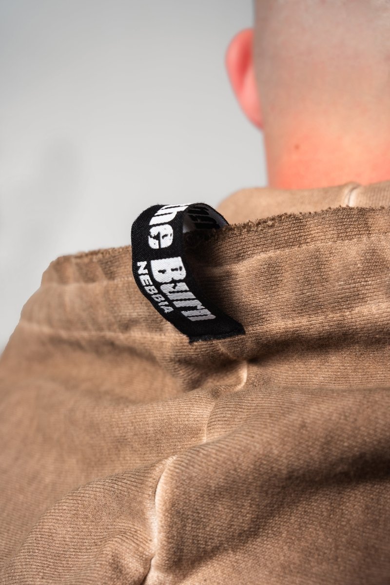 Washed - off Zip Up Hoodie GYM BRO 362 - NEBBIA - MOON Fitness
