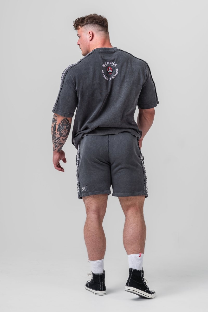 Washed Sweat Shorts LEGEND 786 - NEBBIA - MOON Fitness