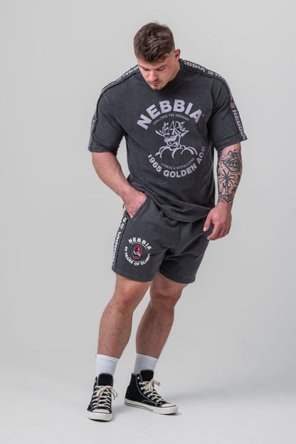 Washed Sweat Shorts LEGEND 786 - NEBBIA - MOON Fitness